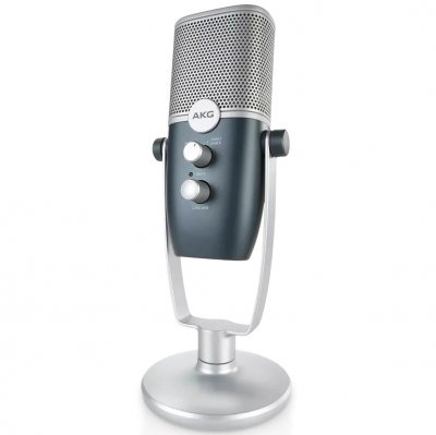 AKG  Ara - Microphone &agrave; double directivit&eacute; - 24 bits/96 kHz - Prise casque - USB