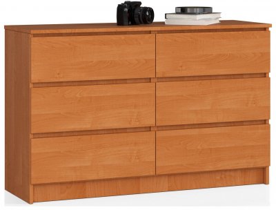 Akord - Commode K120 Aulne 120 cm 6 tiroirs fa&ccedil;ade Aulne 120x40x77 cm