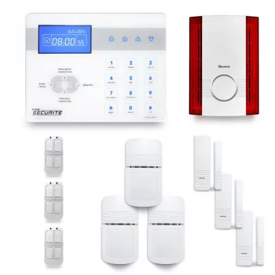 TIKE SECURITE Alarme maison sans fil ICE-Bi28 Compatible Box internet et GSM