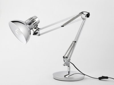 ALBA   lampe de bureau led ""archi"", pince/socle, chrome noir