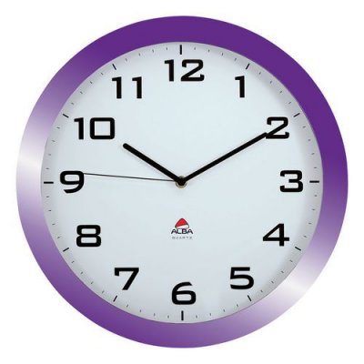 Alba HORISSIMO P Grande Horloge Silencieuse Prune 38 x 5,5 x 38 cm