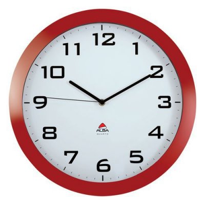 Alba HORISSIMO R Horloge Grande Silencieuse Rouge 38 x 5,5 x 38 cm