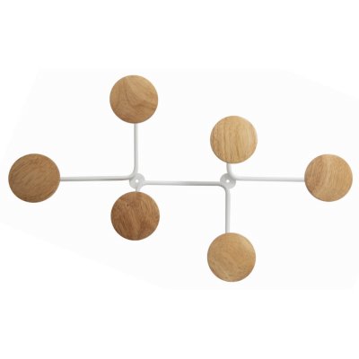 ALBA  Pat&egrave;re murale Design 6 pat&egrave;res - Blanc bois/m&eacute;tal