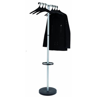 ALBA Portemanteau STILY acier 4 double Pat&egrave;res - &Oslash; 35,5 x H 177 cm-Noir