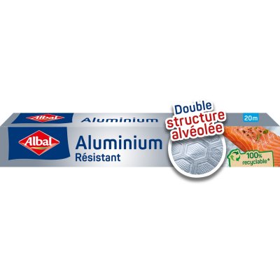 ALBAL   Rouleau Aluminium, Facile &agrave; D&eacute;couper, R&eacute;sistant, 20 m
