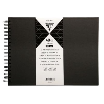 CLAIREFONTAINE Album &agrave; personnaliser - 32 x 24 cm - new - noir