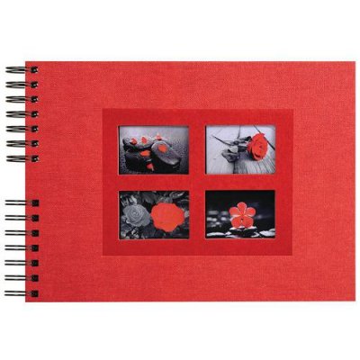 EXACOMPTA Album Photos &Agrave; Spirales 50 Pges Noires Passion 32x22cm Rouge