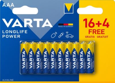 VARTA Alcalines Marque  Mod&egrave;le  LONGLIFE Power AAA X16+4 gratuits