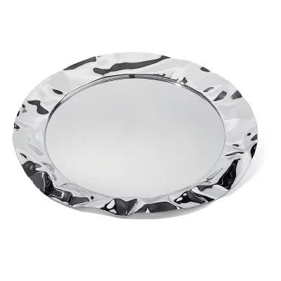 ALESSI  90039 foix plateau rond en acier inoxydable 18/10 brillant