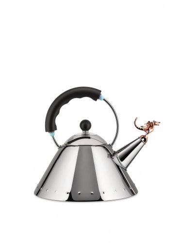 ALESSI  9093 REX B Bouilloire , acier inoxydable, noir, 9 x 25 x 26,5 cm, unit&eacute;s, 1,0