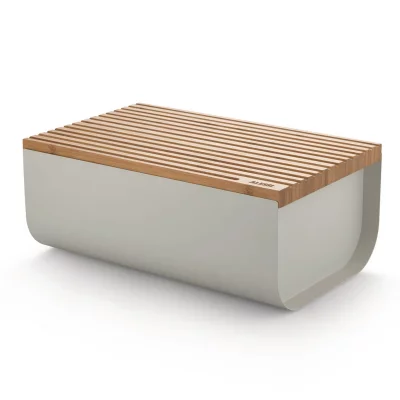 ALESSI  - Bo&icirc;te &agrave; pain Mattina avec planche &agrave; d&eacute;couper, bambou / gris
