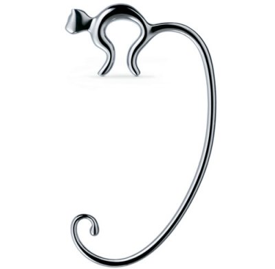 ALESSI  Fgo01 Minou Accroche Sac en Acier Inoxydable 18/10 Brillant