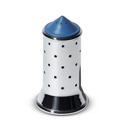 ALESSI  Mgsal Sali&egrave;re en Acier Inoxydable 18/10 Brillant avec Base et Couvercle en Pa, Bleu Clair