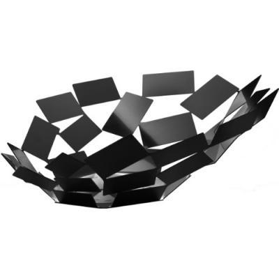 GENERIQUE Alessi MT03 B Centre de Table, Acier, Noir Laqu&eacute;