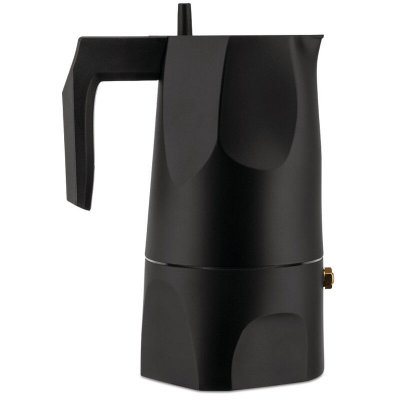 ALESSI  Ossidiana MT18/3 B - Cafeti&egrave;re expresso design, en fonte d'aluminium, 3 tasses