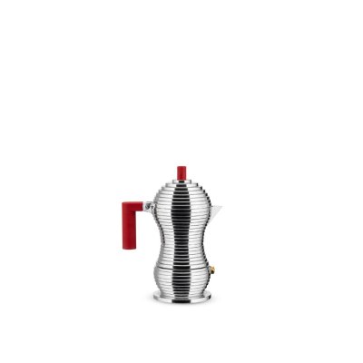 ALESSI  - Pulcina Cafeti&egrave;re espresso, 7 cl, argent / rouge