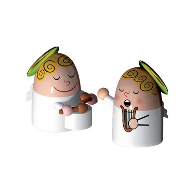 Alessi - statue en porcelaine decor&eacute;es &agrave; la main - set de 2