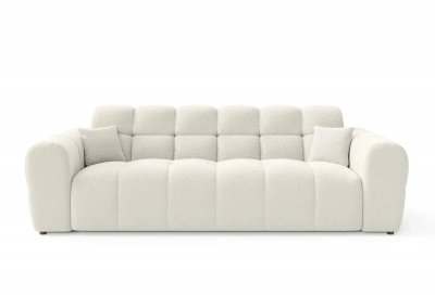 CASANOVA PARIS Alexia - Canap&eacute; Droit Tissu Bouclette 3 Places Beige