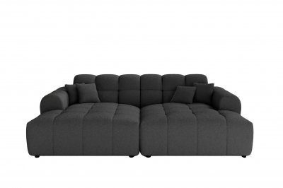 CASANOVA PARIS Alexia Xl - Canap&eacute; Droit Tissu Bouclette 4 Places Noir