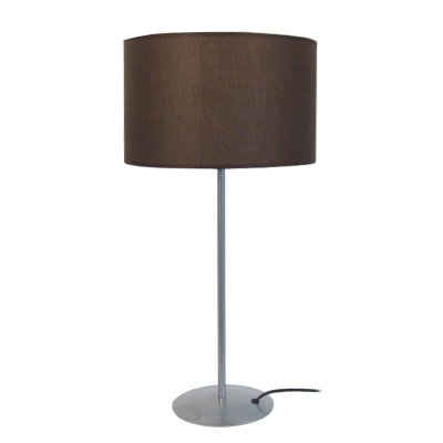 TOSEL ALFENA - Lampe a poser droit m&eacute;tal aluminium et marron