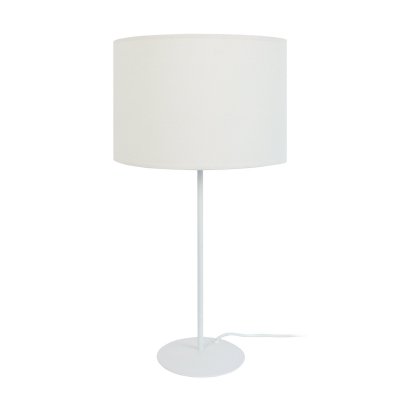 TOSEL ALFENA - Lampe a poser droit m&eacute;tal blanc d'ivoire