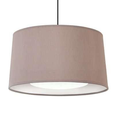 TOSEL ALFENA TAMBOUR B - Suspension cylindrique tissu taupe et transparent