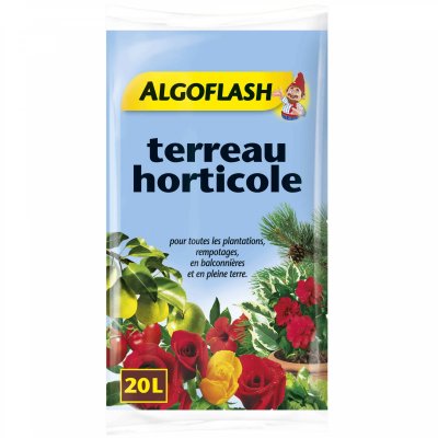 ALGOFLASH  Terreau Horticole, Pr&ecirc;t &agrave; l'Emploi, 20 L, ATHORT20N