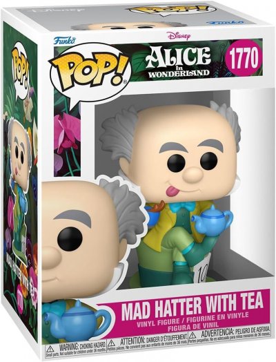 FUNKO Alice au pays des merveilles - Figurine POP! Mad Hatter avec Th&eacute; 9 cm