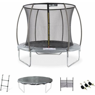 SWEEEK Alice'S Garden Trampoline rond &Oslash; 250cm gris avec accessoires - Pluton Inner XXL - 2,50 m 250 cm