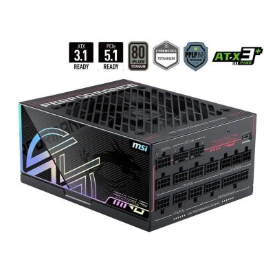 MSI Alimentation PC modulaire  MPG Ai1300TS PCIE5 1300W 80 PLUS Titanium Noir