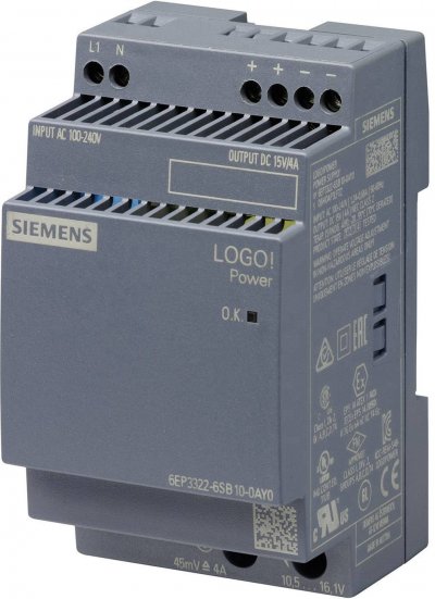 SIEMENS Alimentation rail DIN  6EP3322-6SB10-0AY0 15 V/DC 4 A 60 W 1 x
