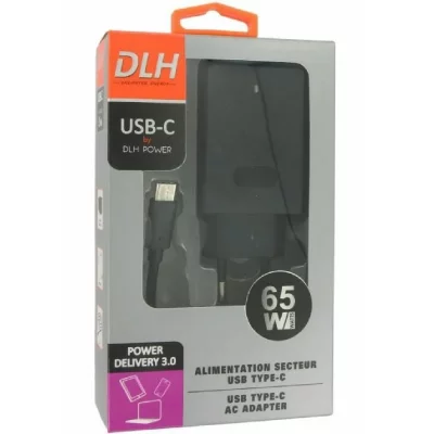 DLH ENERGY Alimentation secteur universelle USB Type-C 65W Power Delivery