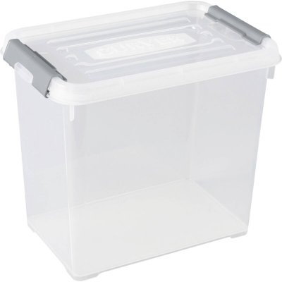 ALLIBERT  bo&icirc;te de rangement handy plus - clips gris - couvercle transparent - 9 l