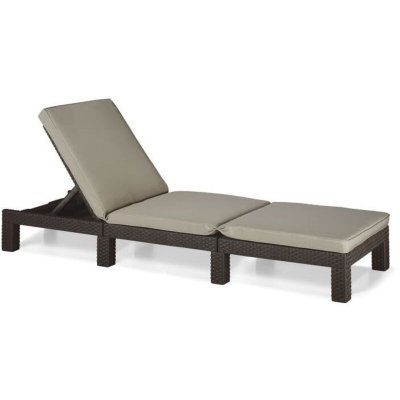 ALLIBERT  by - Daytona - bain de soleil - r&eacute;sine imitation rotin tress&eacute; - marron - dossier r&eacute;glable
