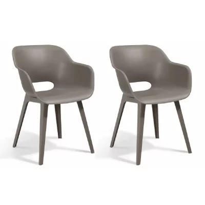 KETER ALLIBERT Chaise d'ext&eacute;rieur Akola Cappuccino 238359