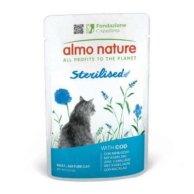 ALMO NATURE HOLISTIC  Sterilised With Cod 70g Wet Cat Food Multicolore