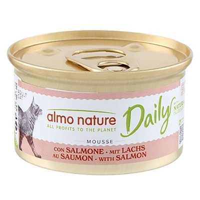 ALMO NATURE DAILY Almo Nature Lot de 24 mousses sans c&eacute;r&eacute;ales pour Chat avec Saumon 85 g