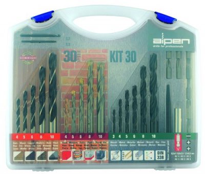 ALPEN  800230100 Forage/jeu de vis ""Hobby-Kit"" , Gris, Set de 30 Pi&egrave;ces