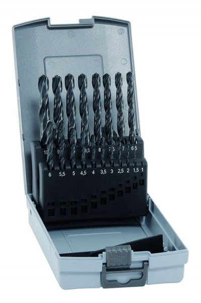 ALPEN  802311100 Foret h&eacute;lico&iuml;dal avec Fuseau morse, Gris, Set de 19 Pi&egrave;ces