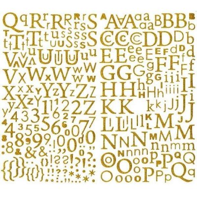 ARTEMIO Alphabet autocollant paillettes dor