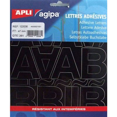 APLI AGIPA Alphabet et symboles autocollant 47 x 31 mm noir - 