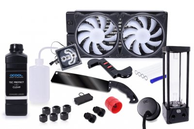 ALPHACOOL  Core Hurrican 240 mm XT45 HardTube Wasserk&uuml;hlungs Set