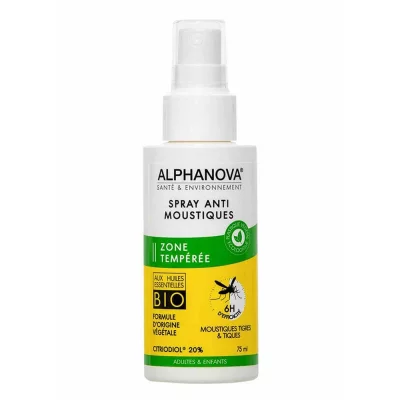 ALPHANOVA  Sant&eacute;- Spray anti-moustiques bio zone temp&eacute;r&eacute;e 75ml