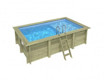 ALTANKA  Piscine bois Aqua 4,65 x 2,85 x h1,24m avec plage - A sceller