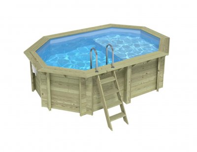 ALTANKA  Piscine bois Nemo 4,30 x 3,00 x h1,18m avec plage - A sceller