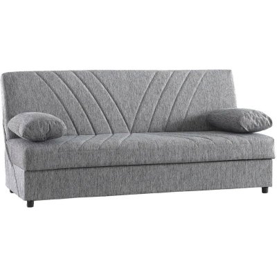 DMORA Alter Canap&eacute;-lit conteneur 3 places, avec 2 coussins, 181 x 81 x 88h cm, couleur gris