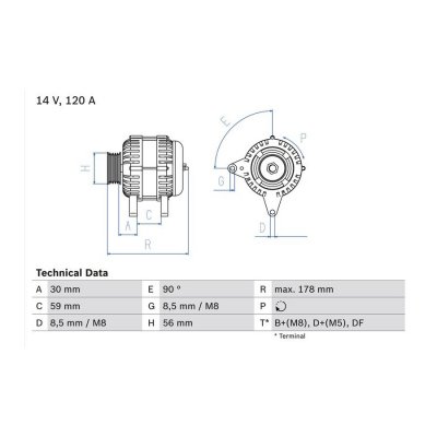 BOSCH Alternateur  0 986 040 350 (X1)