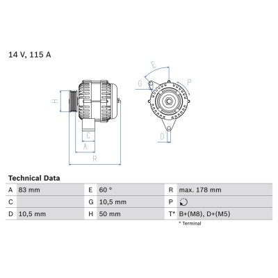 BOSCH Alternateur  0 986 041 320 (X1)