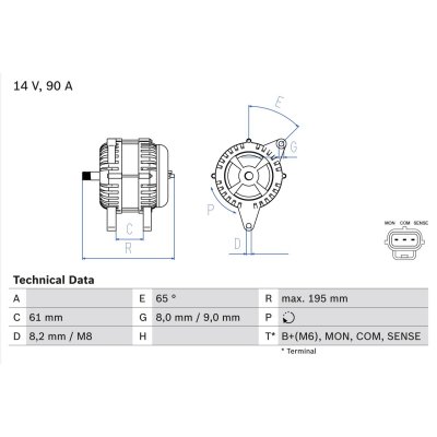 BOSCH Alternateur  0 986 044 651 (X1)
