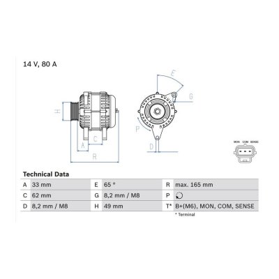 BOSCH Alternateur  0 986 044 671